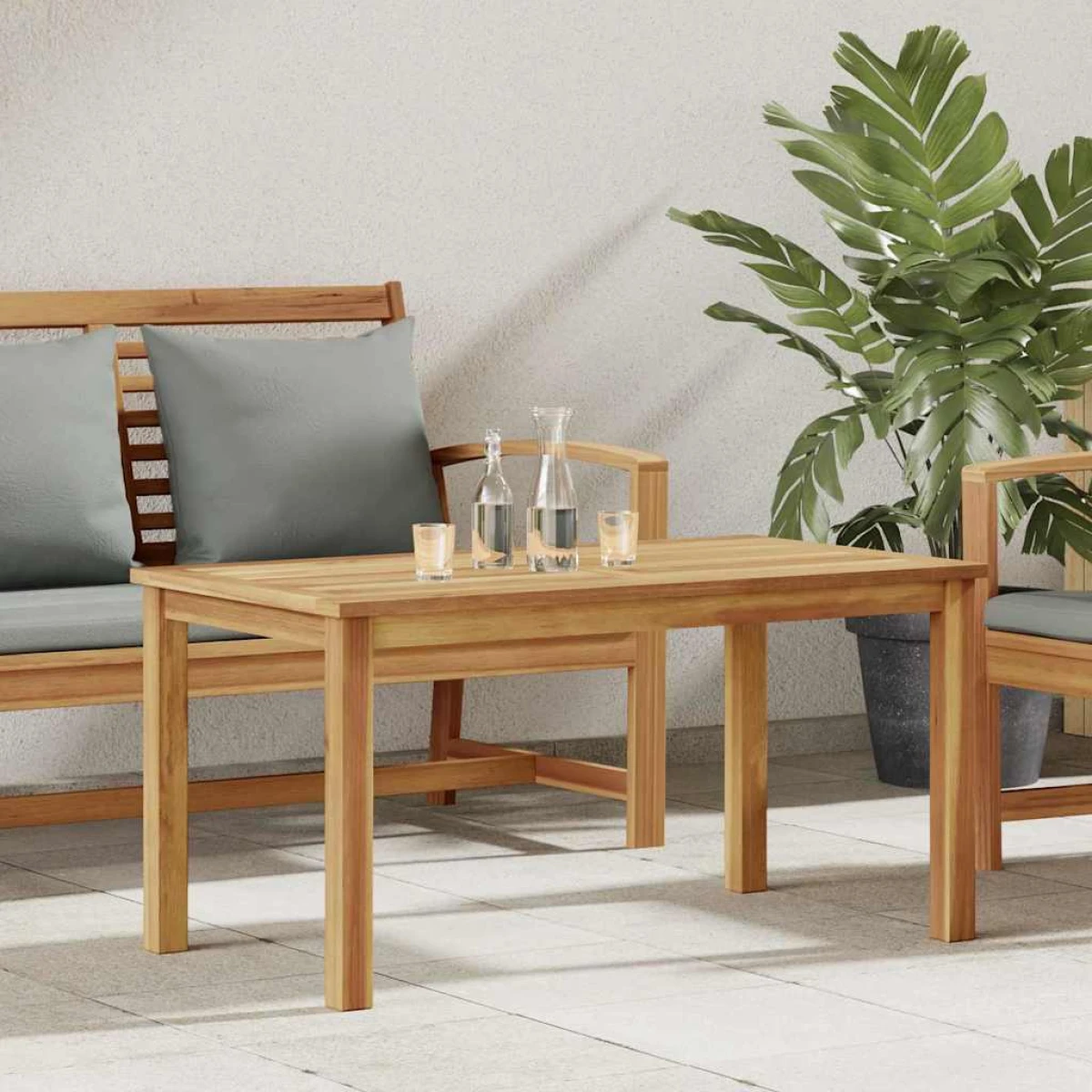 vidaXL VidaXL Outdoor Coffee Table 45x45x36 Cm Solid Teak Wood For Garden And Patio Use - Coffee Table
