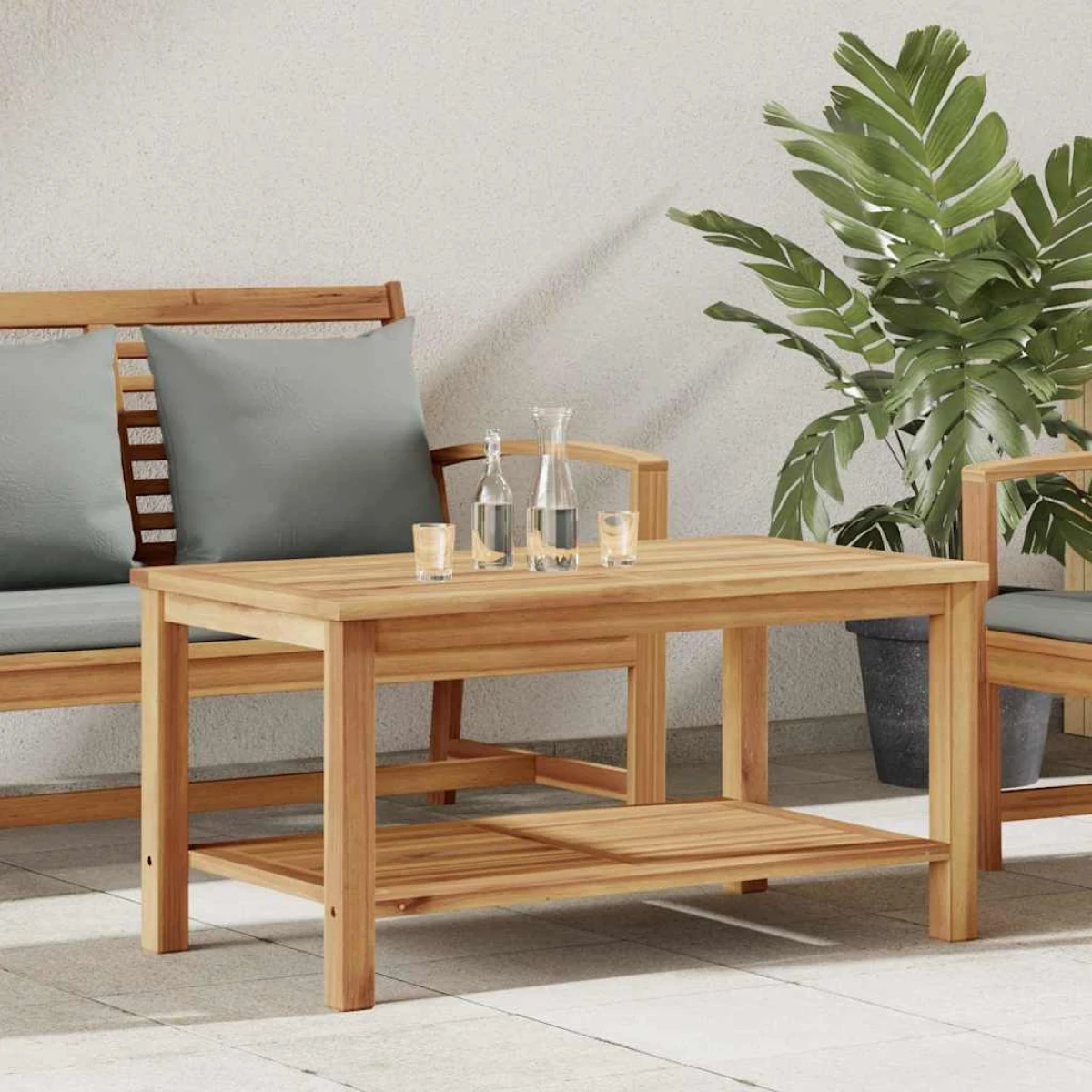 VidaXL Outdoor Coffee Table 45x45x45 cm Solid Teak Wood Brown For Patio And Garden by vidaXL