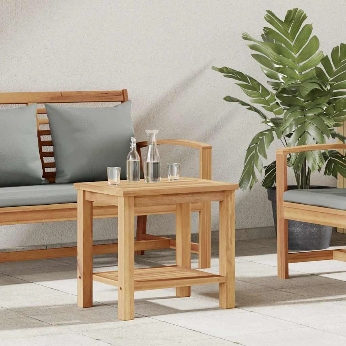 VidaXL Outdoor Coffee Table 45x45x45 cm Solid Teak Wood Brown For Patio And Garden by vidaXL
