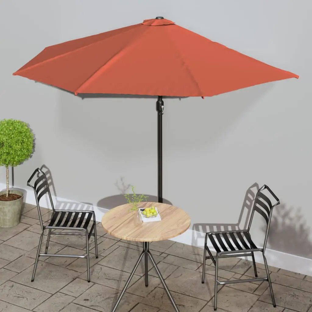 vidaXL vidaXL Garden Parasol with Aluminium Pole Sand 270x144 cm Half - Parasol