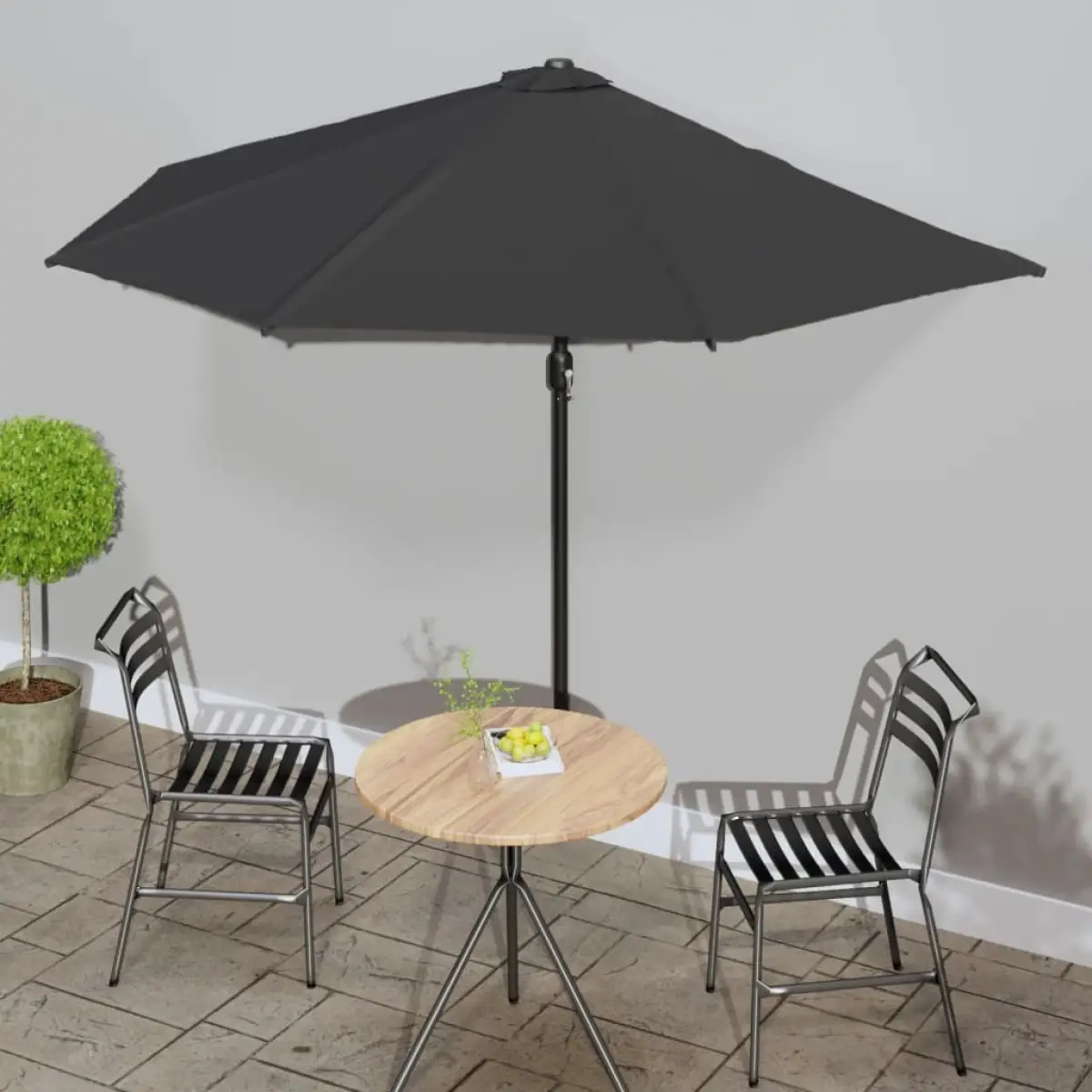 vidaXL vidaXL Garden Parasol with Aluminium Pole Sand 270x144 cm Half - Parasol