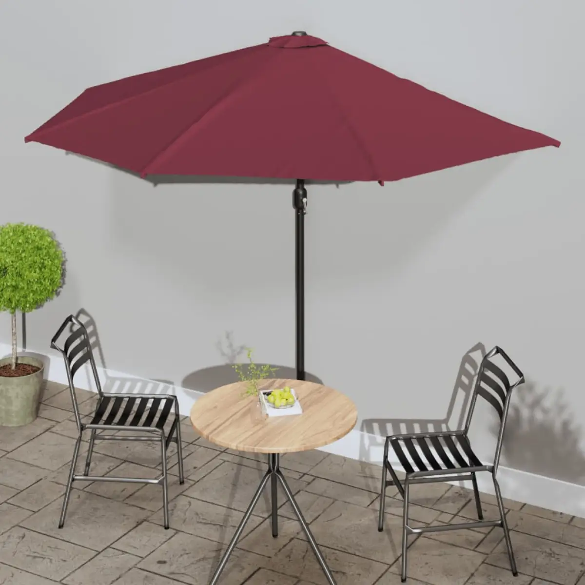 vidaXL vidaXL Garden Parasol with Aluminium Pole Sand 270x144 cm Half - Parasol