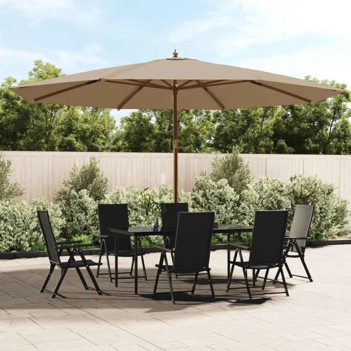 vidaXL vidaXL Garden Parasol with Wooden Pole Sand 400x273 cm - Parasol