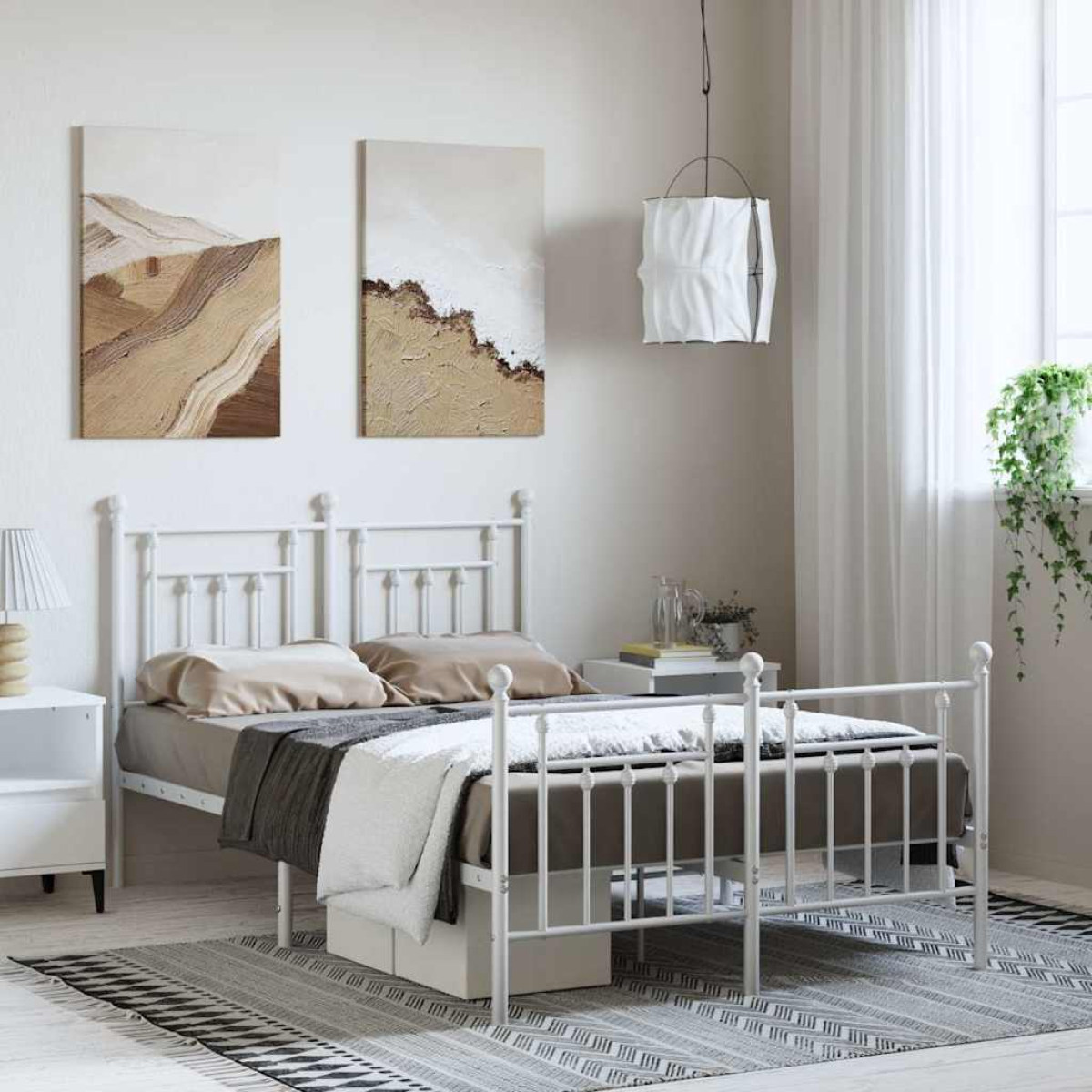 vidaXL Bed Frame | Black | Powder-Coated Steel | Small Single | Bed Frame - from vidaXL