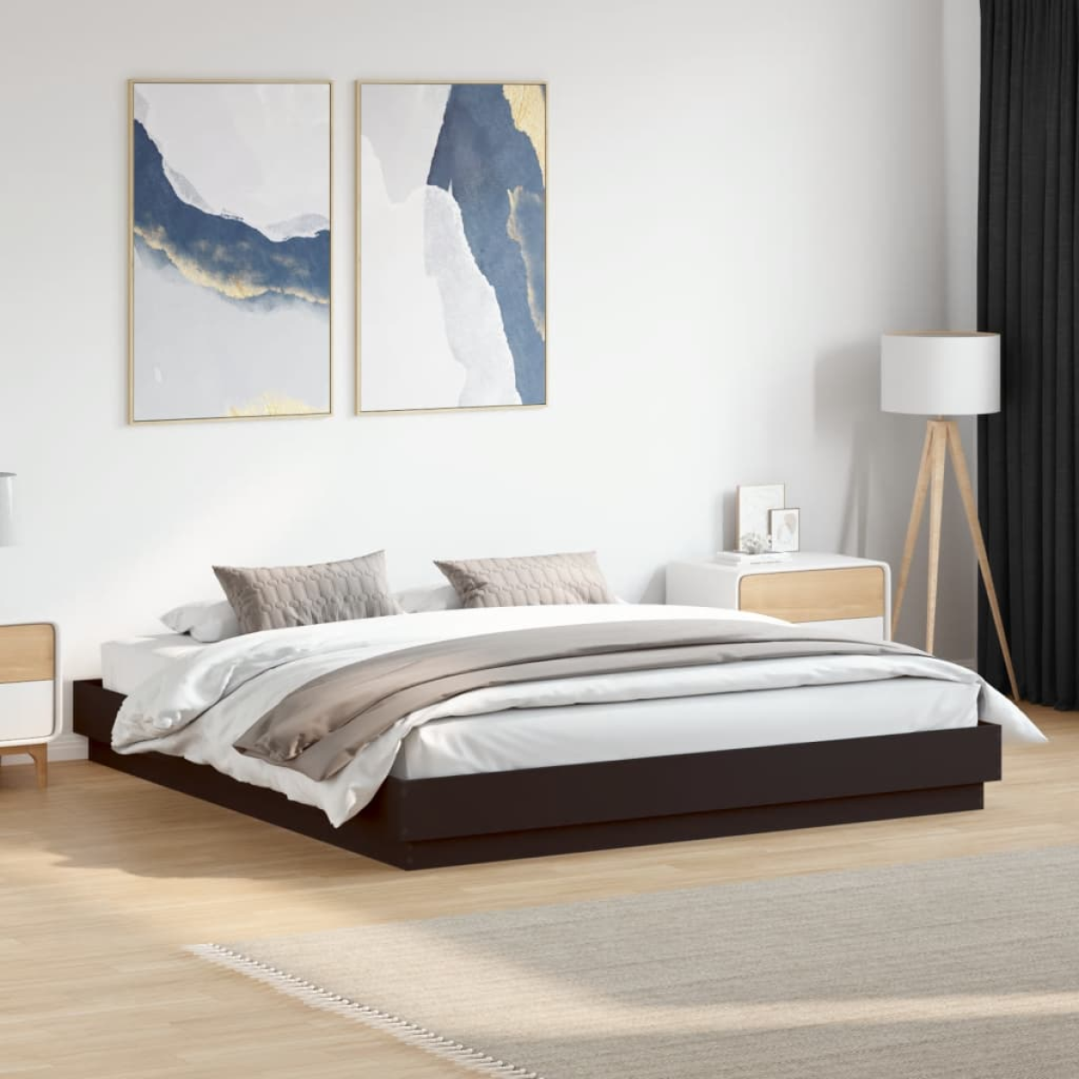 vidaXL Bed Frame | White | Engineered wood | 200x200 cm | Durable | Bed Frame - from vidaXL