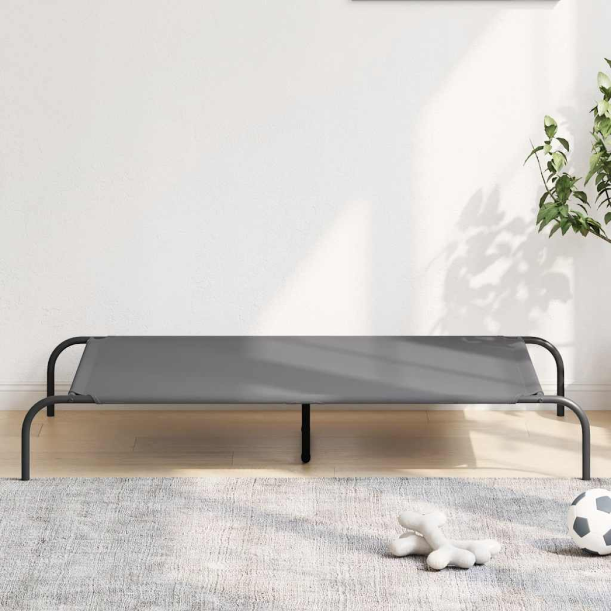 vidaXL Elevated Dog Bed Black 130x80x20 cm Textilene and Steel - from vidaXL