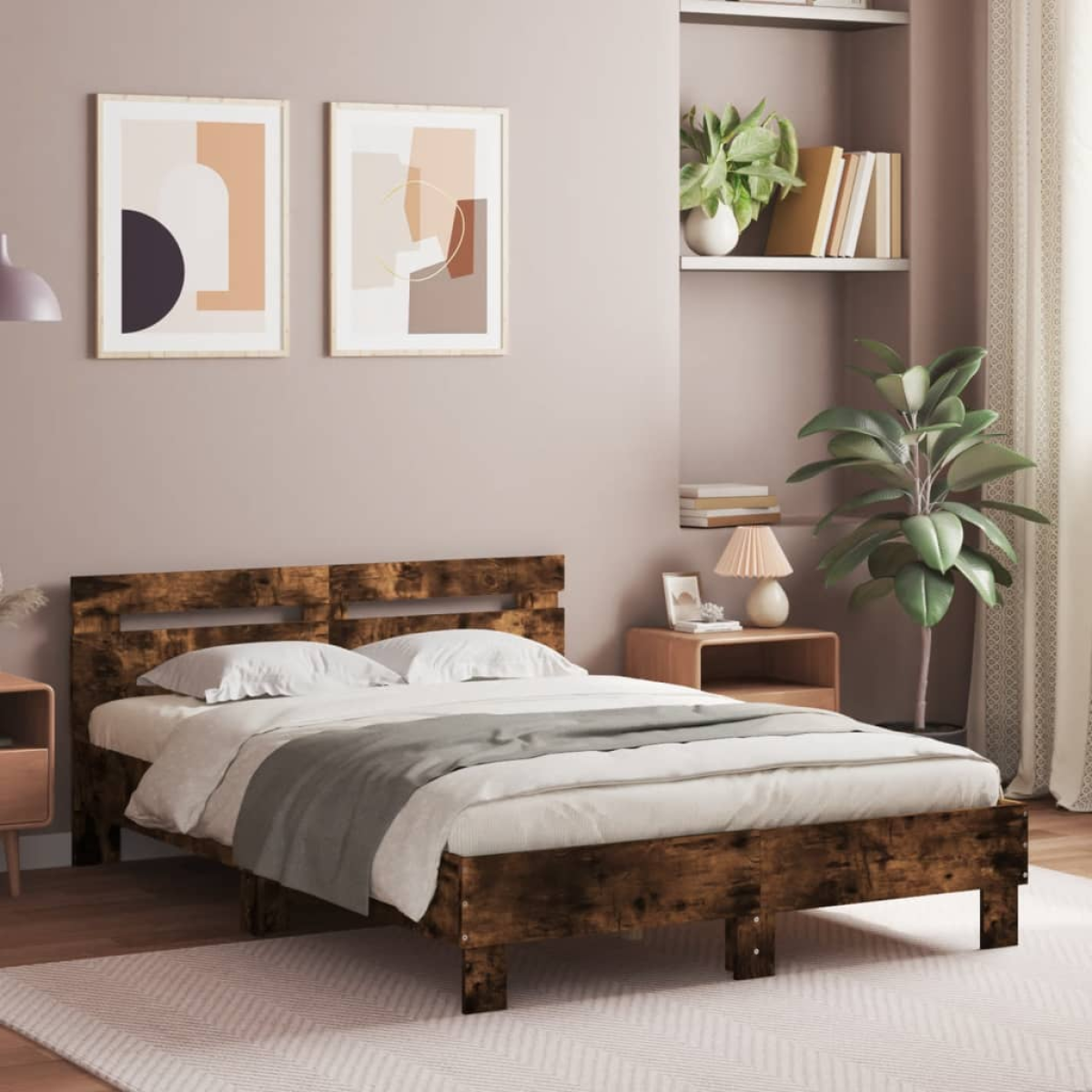 vidaXL Bed Frame Old Wood 203 x 95 x 70 cm Engineered Wood - from vidaXL