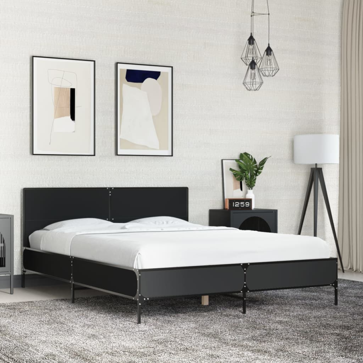 vidaXL Bed Frame without Mattress Black 90x200 cm - from vidaXL