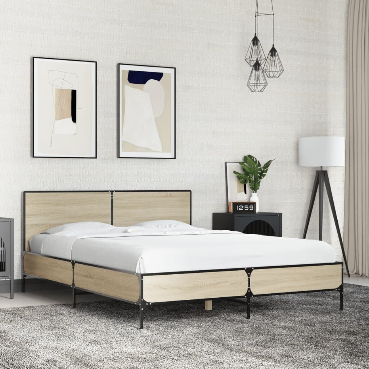 vidaXL Bed Frame without Mattress Black 90x200 cm - from vidaXL