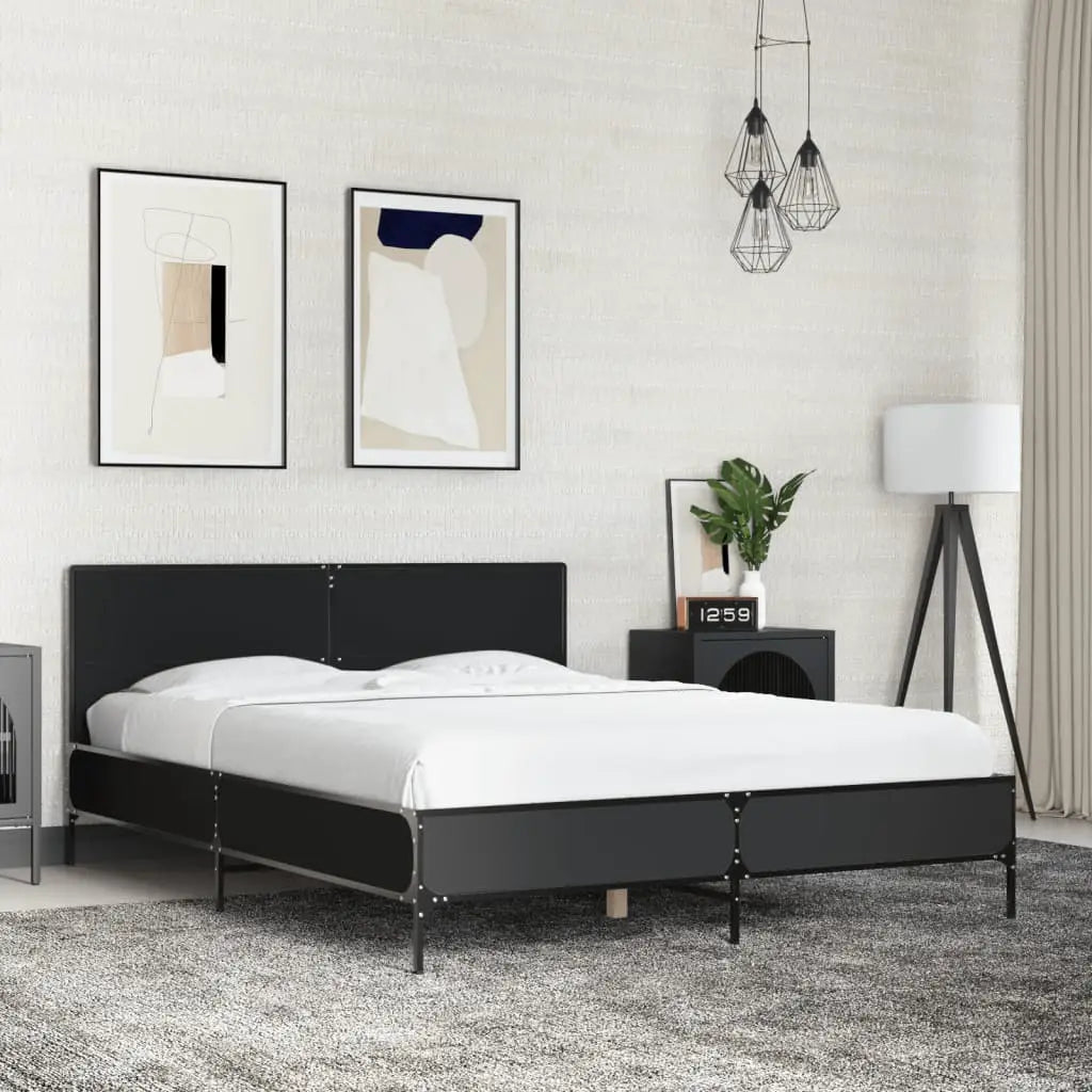 vidaXL Bed Frame without Mattress Black 90x200 cm - from vidaXL