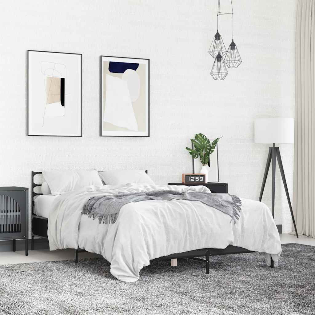 vidaXL Bed Frame without Mattress Black 90x200 cm - from vidaXL