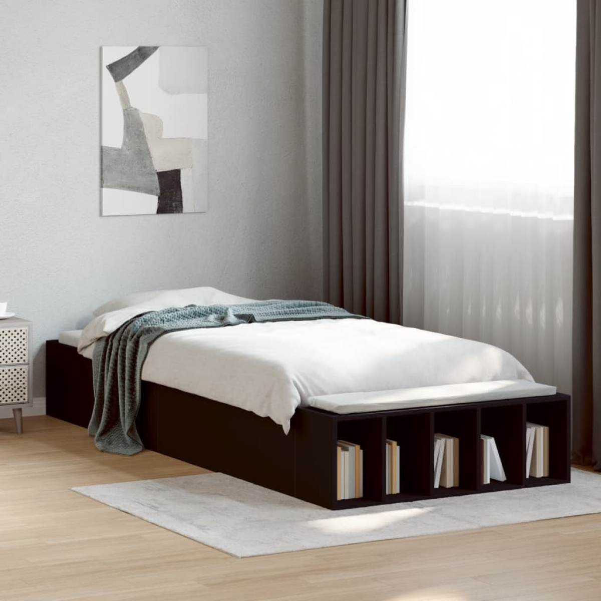 vidaXL Bed Frame without Mattress Grey Sonoma 90x190 cm Single - from vidaXL