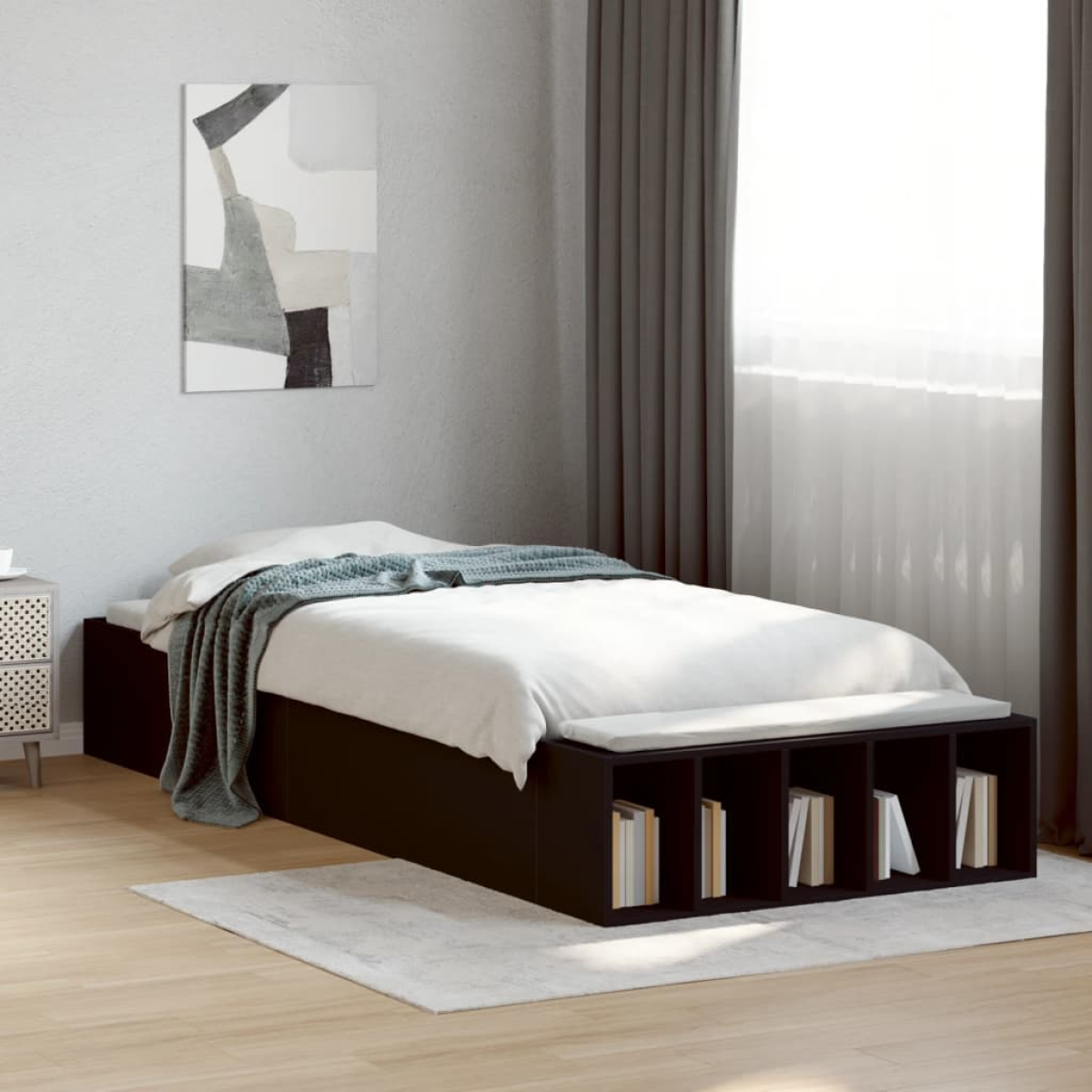 vidaXL Bed Frame without Mattress Grey Sonoma 90x190 cm Single - from vidaXL