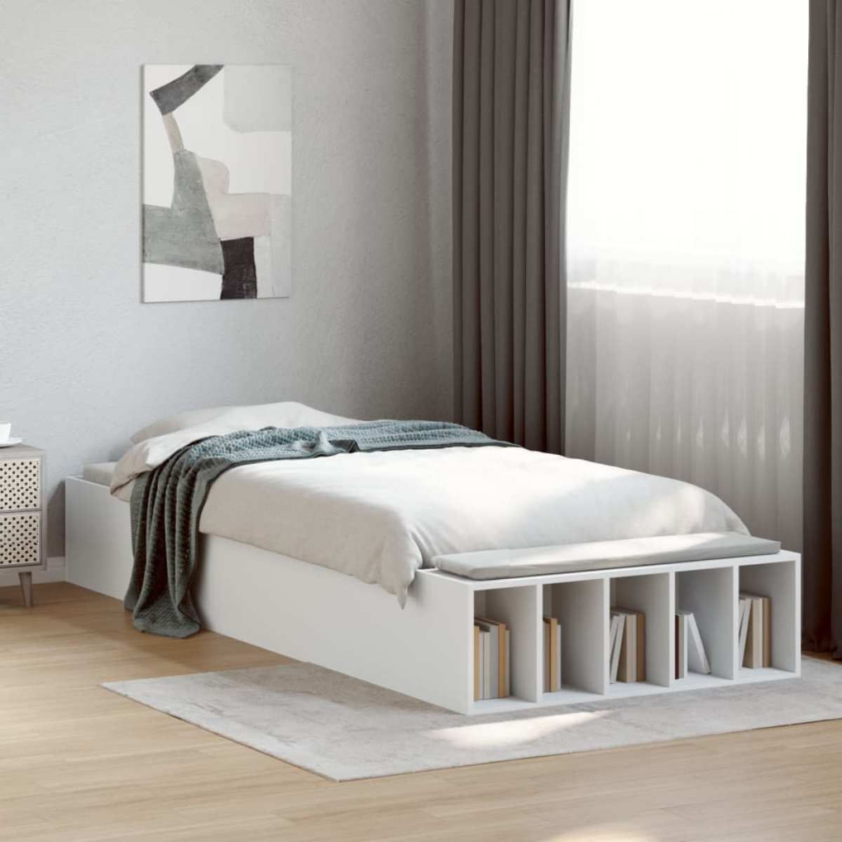 vidaXL Bed Frame without Mattress Grey Sonoma 90x190 cm Single - from vidaXL