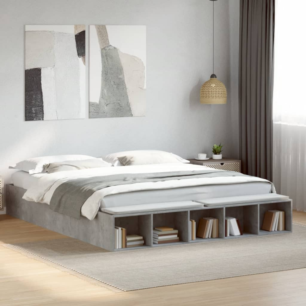 vidaXL Bed Frame without Mattress Grey Sonoma 90x190 cm Single - from vidaXL