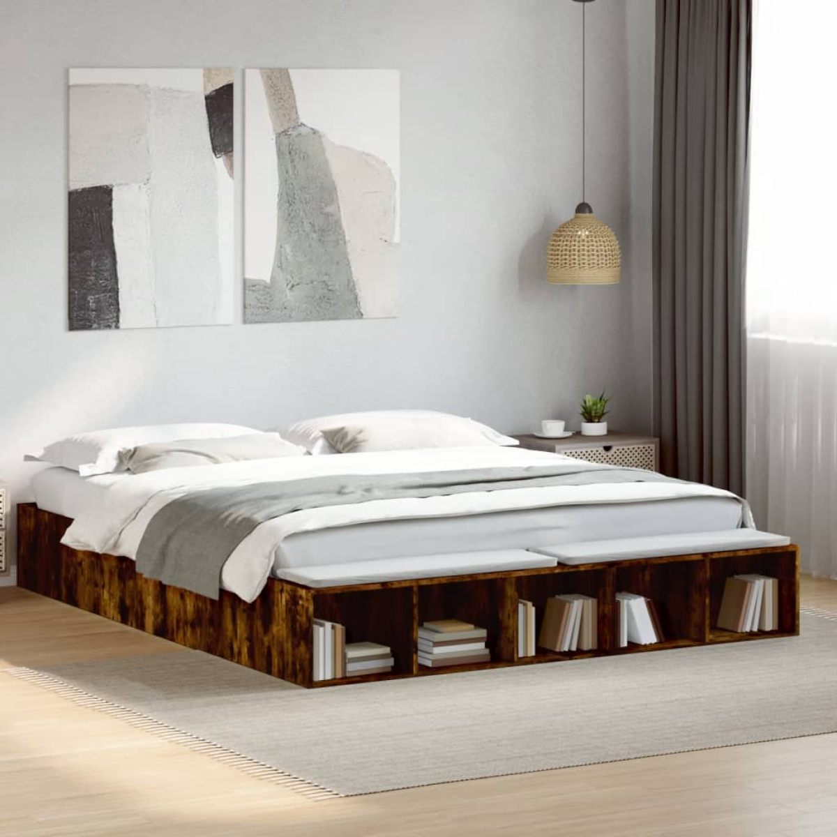 vidaXL Bed Frame without Mattress Grey Sonoma 90x190 cm Single - from vidaXL