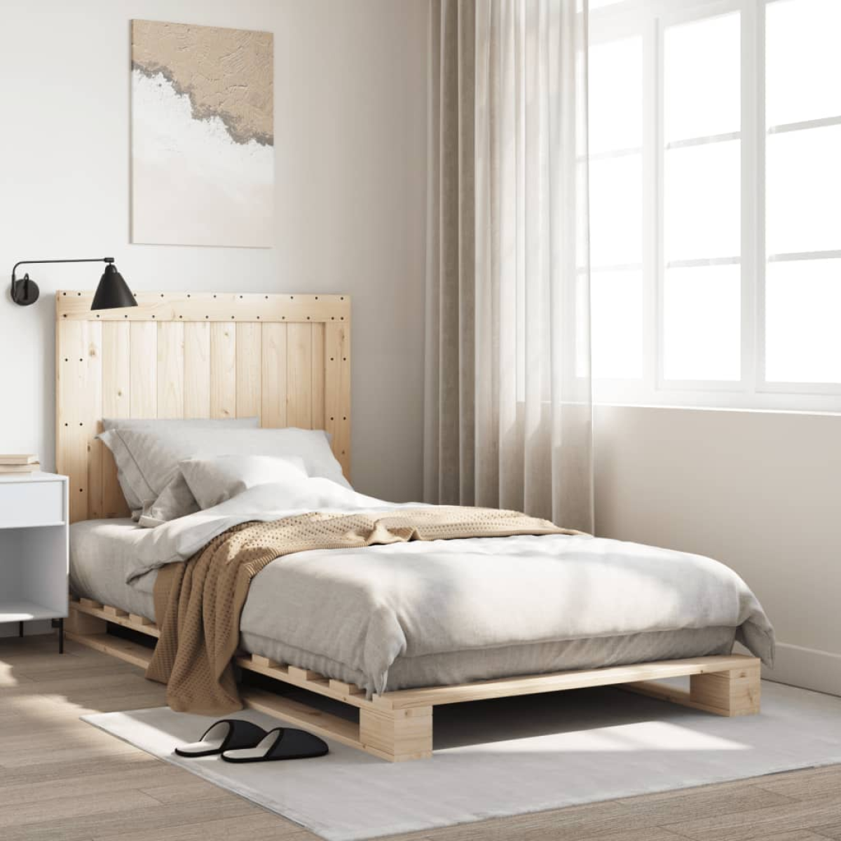 vidaXL Bed Frame | Natural Pine | Solid Pinewood | Single size | Durable - from vidaXL