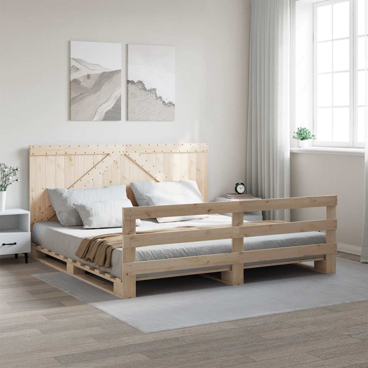 vidaXL Bed Frame | Natural Pine | Solid Pinewood | Single size | Durable - from vidaXL