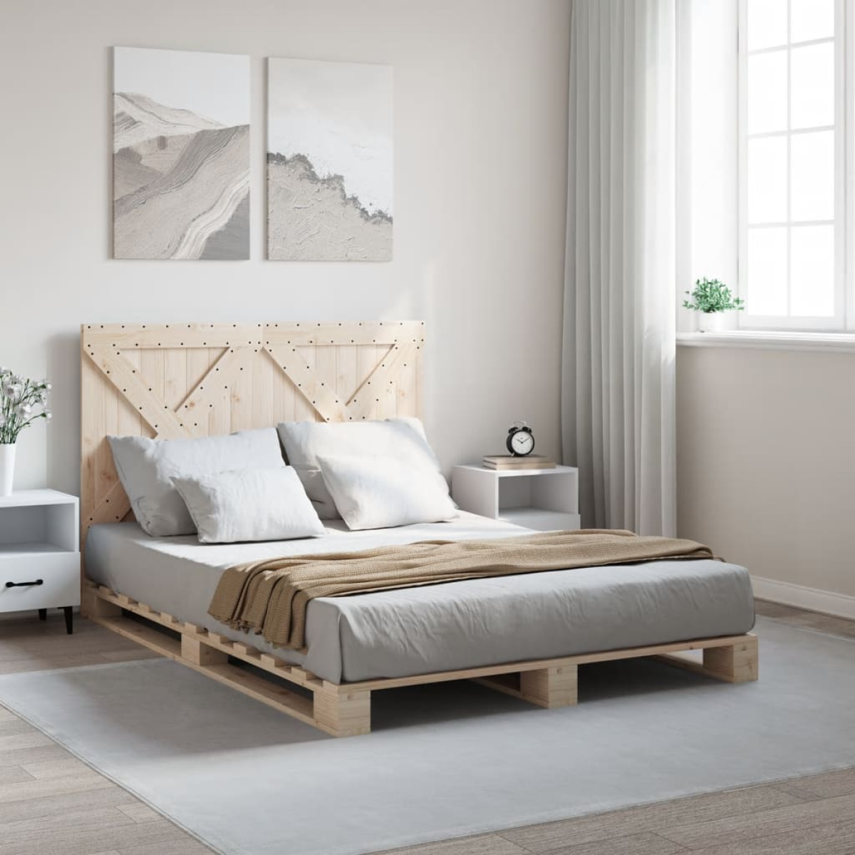 vidaXL Bed Frame | Natural Pine | Solid Pinewood | Single size | Durable - from vidaXL
