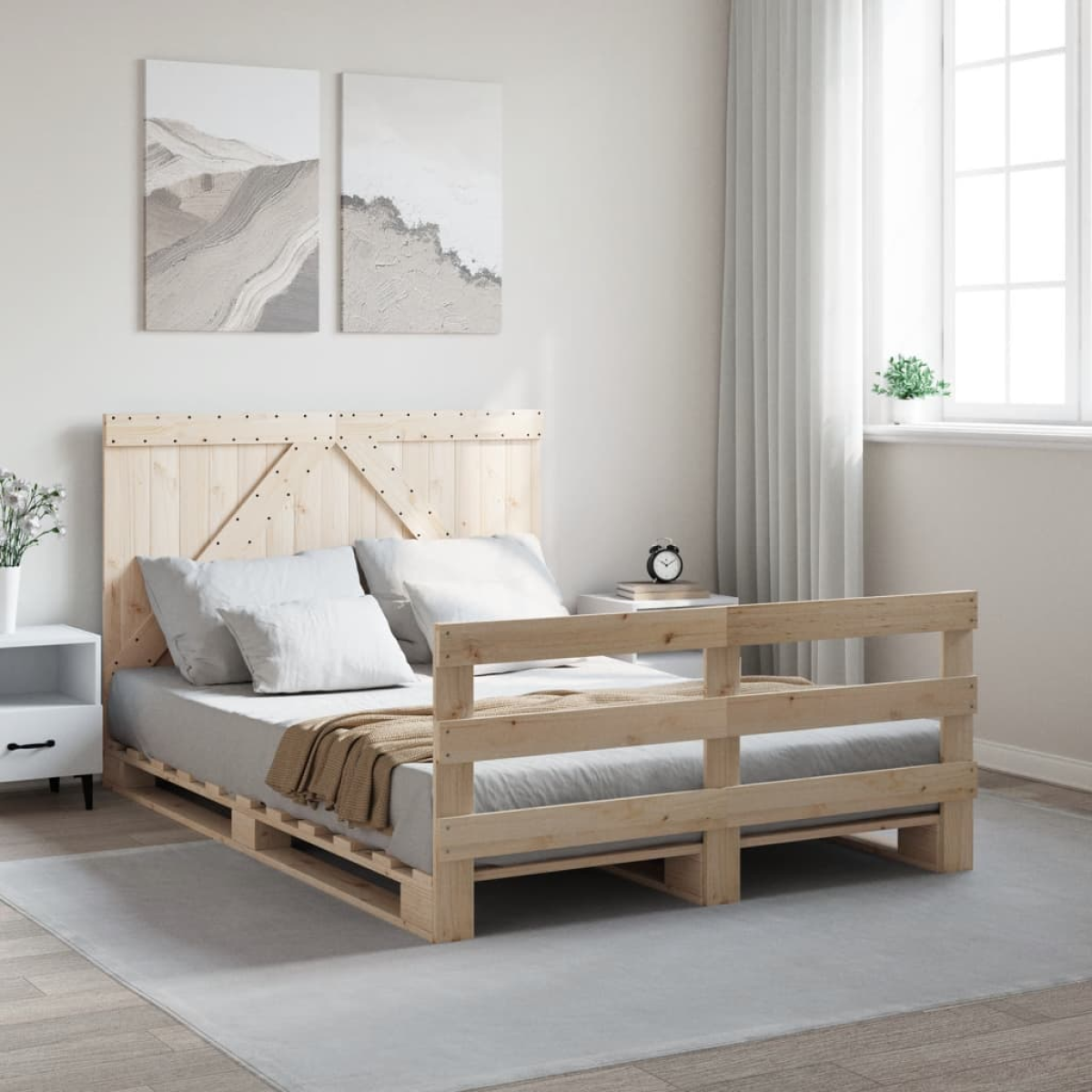 vidaXL Bed Frame | Natural Pine | Solid Pinewood | Single size | Durable - from vidaXL