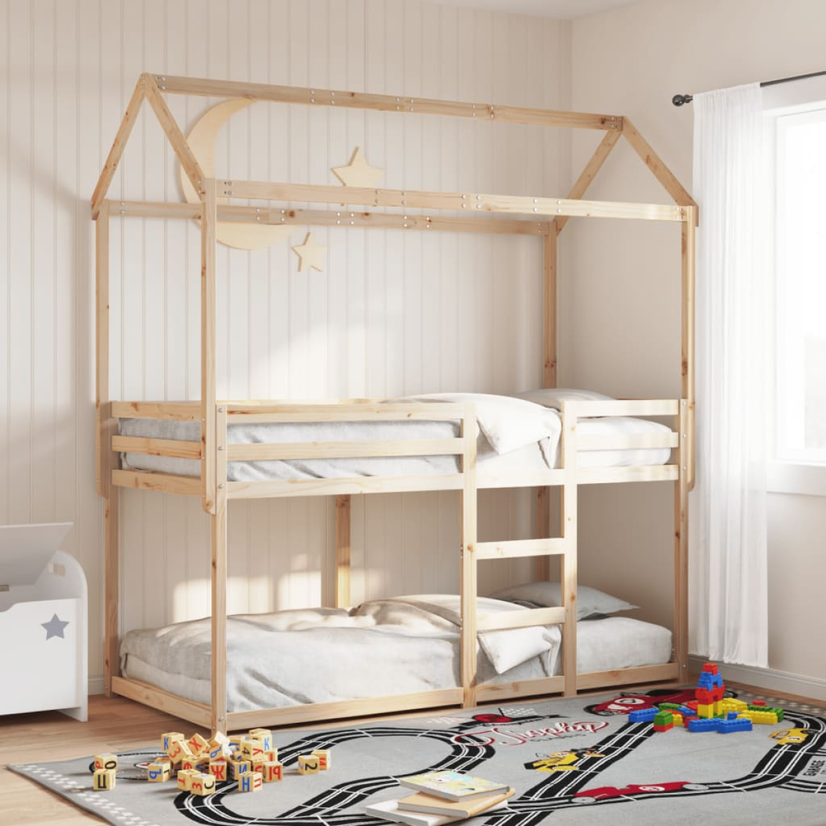 vidaXL Bunk Bed without Mattress 90x200 cm Solid Wood Pine - from vidaXL