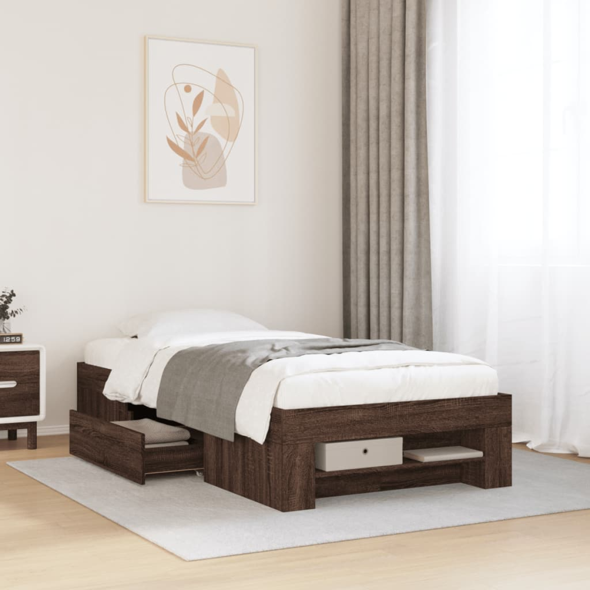 vidaXL Bed Frame without Mattress White 200x200 cm Engineered Wood - from vidaXL