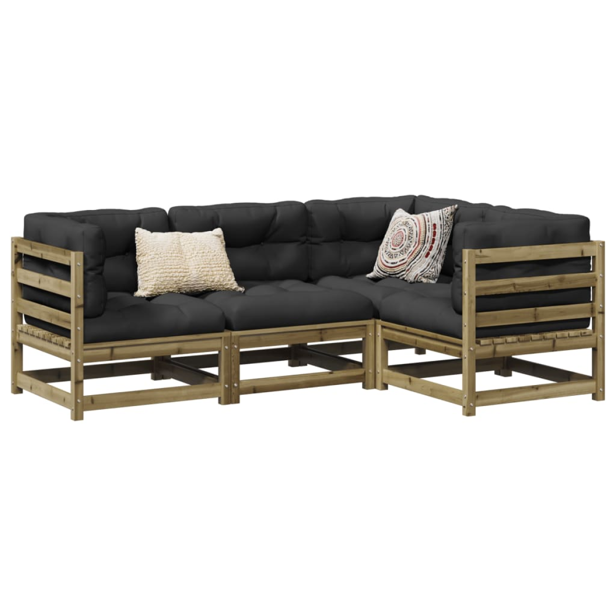 vidaXL vidaXL Garden Sofa Set | Natural Pine | Solid Pine Wood | Large | Modular - Garden Sofa Sets