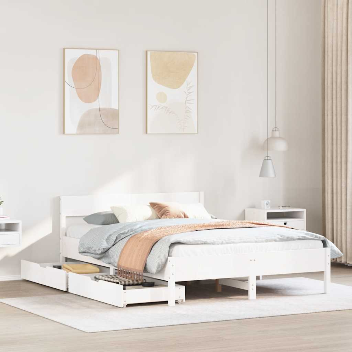 vidaXL Bed Frame without Mattress 200x200 cm Solid Wood Pine - from vidaXL