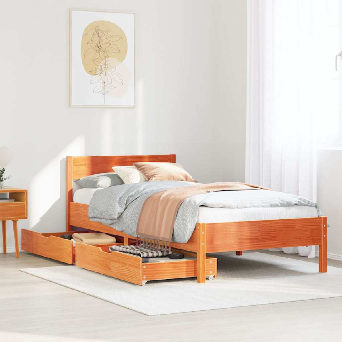 vidaXL Bed Frame without Mattress 200x200 cm Solid Wood Pine - from vidaXL