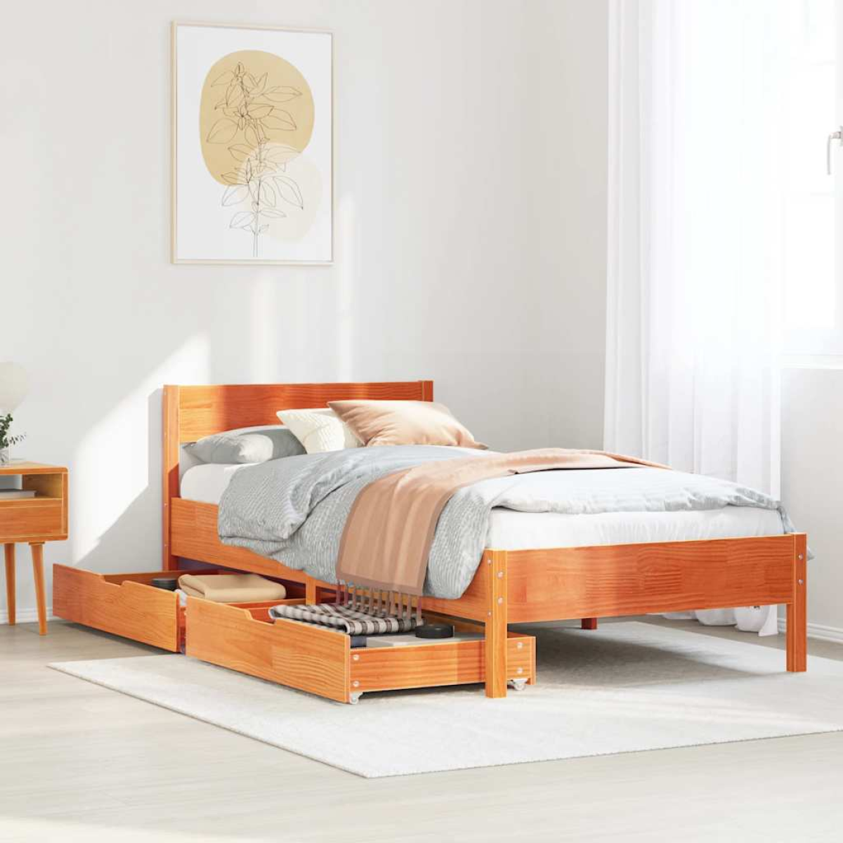 vidaXL Bed Frame without Mattress 200x200 cm Solid Wood Pine - from vidaXL