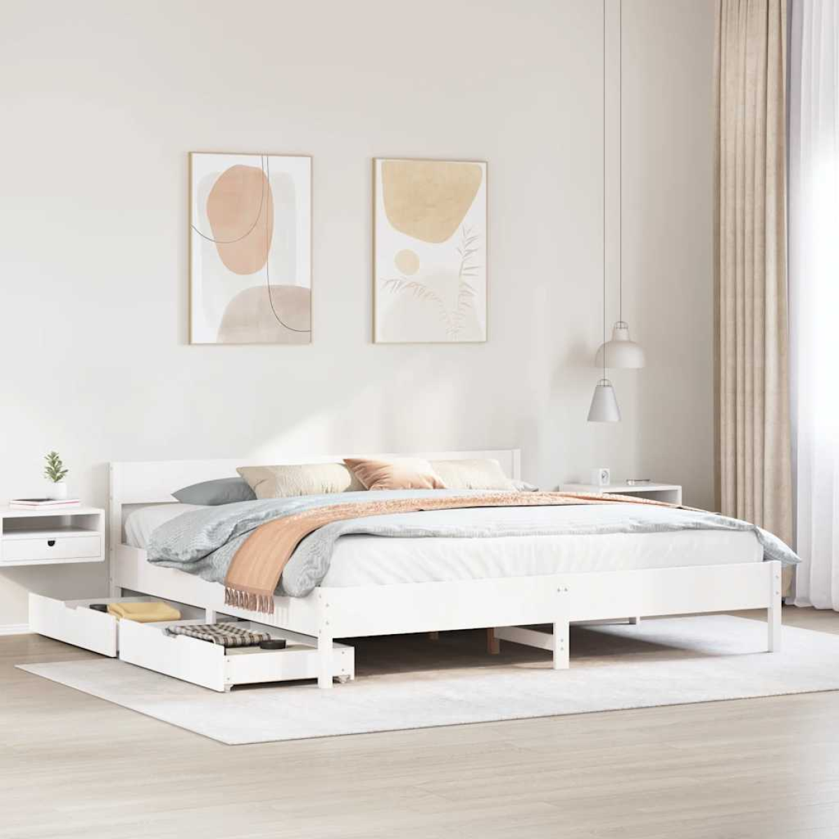 vidaXL Bed Frame without Mattress 200x200 cm Solid Wood Pine - from vidaXL
