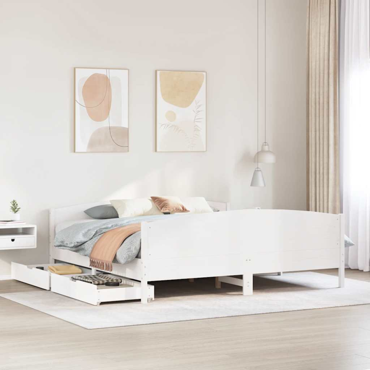 vidaXL Bed Frame without Mattress 200x200 cm Solid Wood Pine - from vidaXL