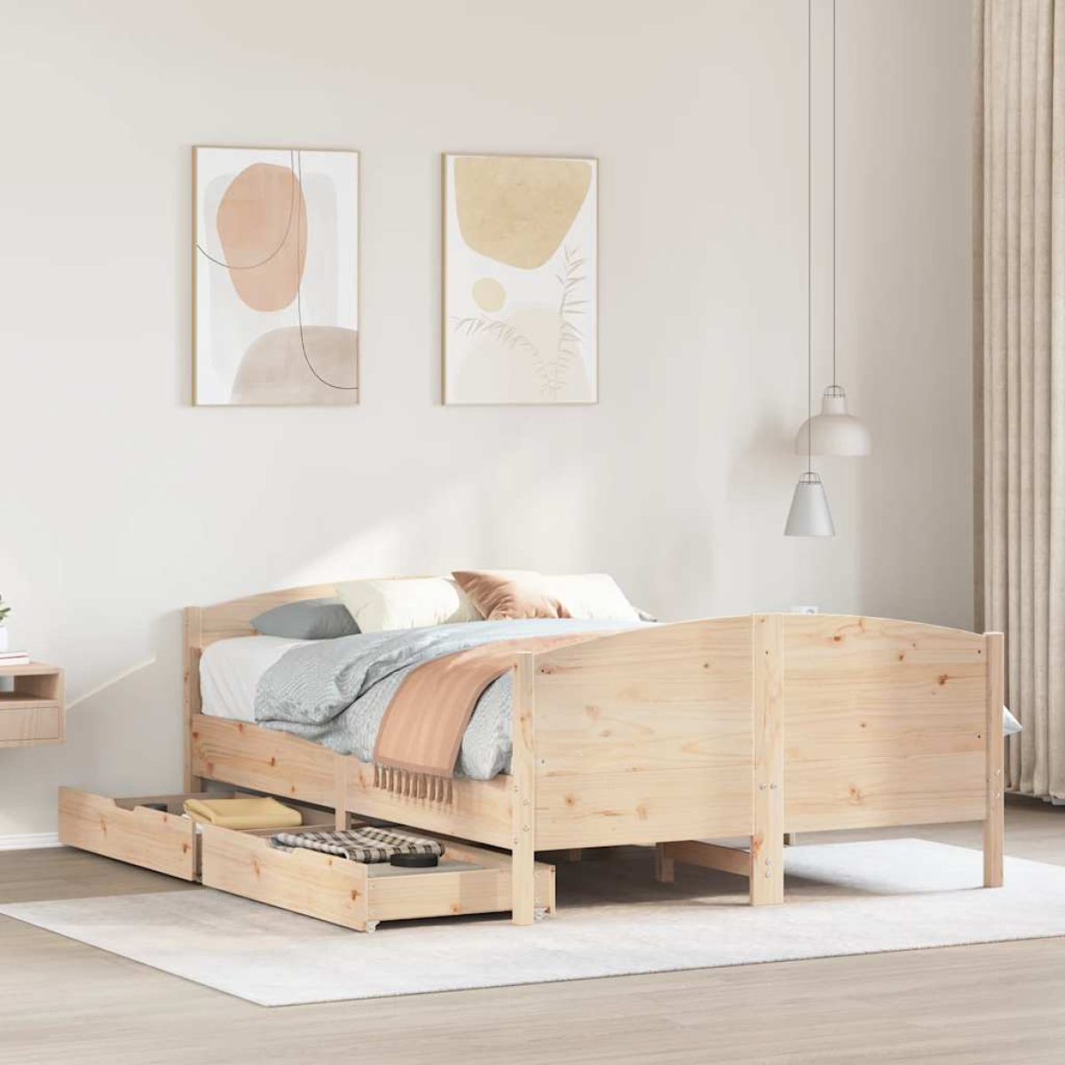 vidaXL Bed Frame without Mattress 200x200 cm Solid Wood Pine - from vidaXL