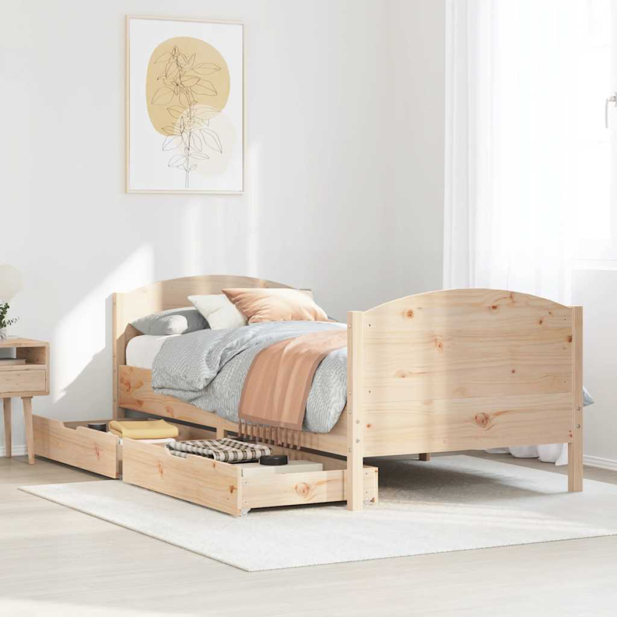 vidaXL Bed Frame without Mattress 200x200 cm Solid Wood Pine - from vidaXL