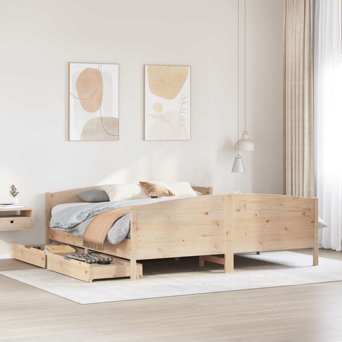 vidaXL Bed Frame without Mattress 200x200 cm Solid Wood Pine - from vidaXL