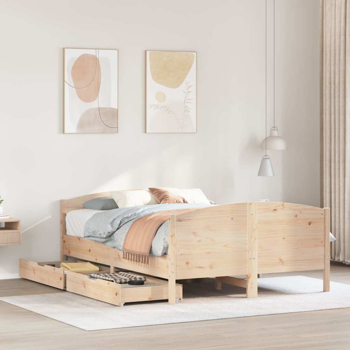 vidaXL Bed Frame without Mattress 200x200 cm Solid Wood Pine - from vidaXL