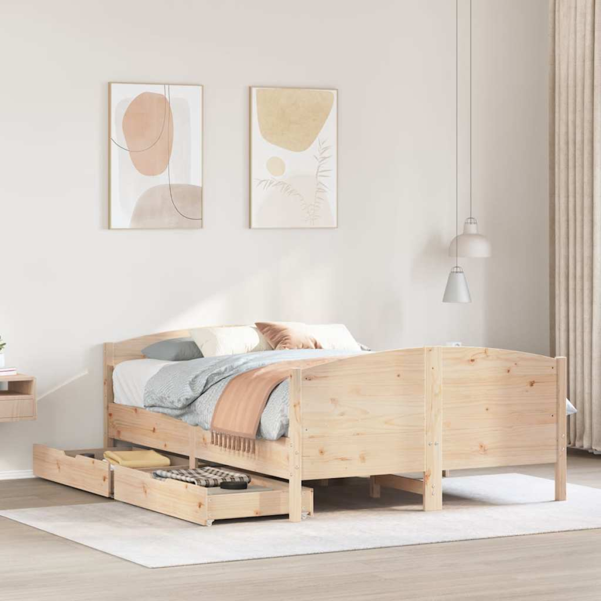 vidaXL Bed Frame without Mattress 200x200 cm Solid Wood Pine - from vidaXL