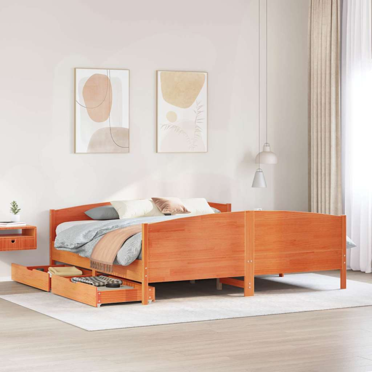 vidaXL Bed Frame without Mattress 200x200 cm Solid Wood Pine - from vidaXL