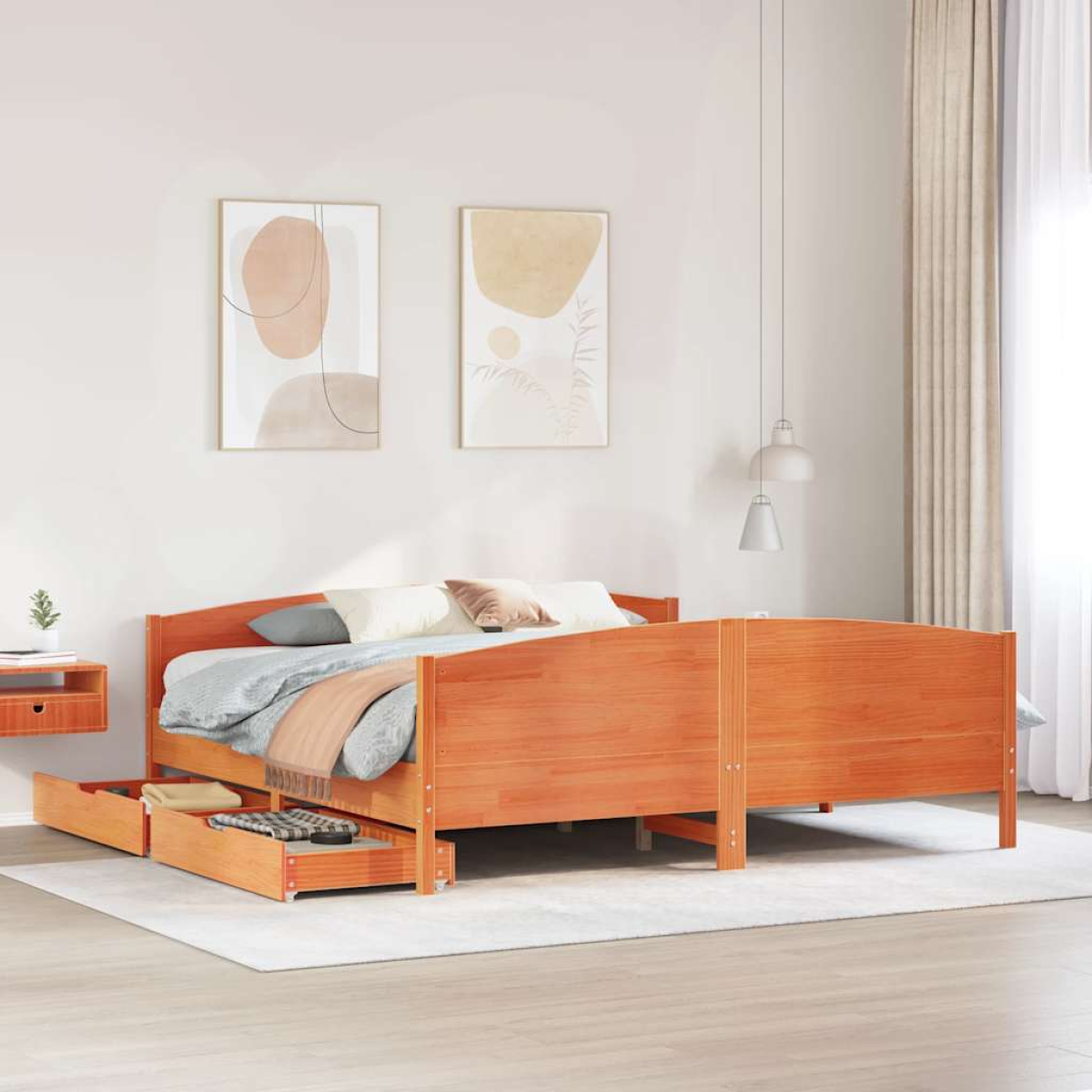 vidaXL Bed Frame without Mattress 200x200 cm Solid Wood Pine - from vidaXL