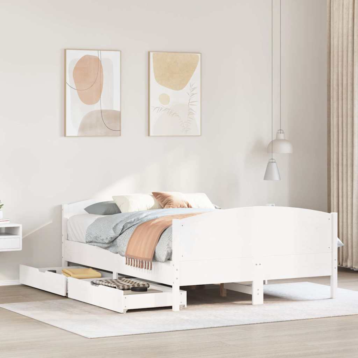 vidaXL Bed Frame without Mattress 200x200 cm Solid Wood Pine - from vidaXL