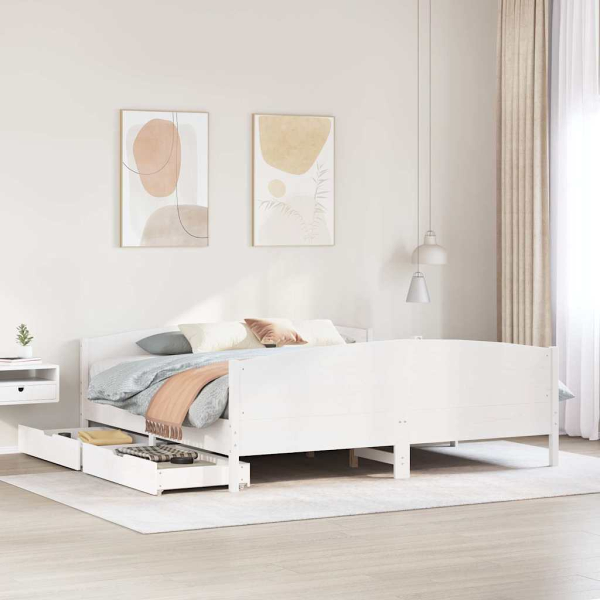 vidaXL Bed Frame without Mattress 200x200 cm Solid Wood Pine - from vidaXL
