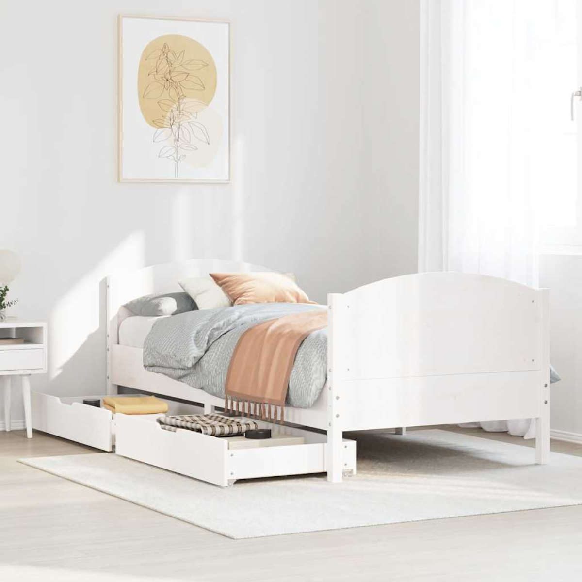 vidaXL Bed Frame without Mattress 200x200 cm Solid Wood Pine - from vidaXL