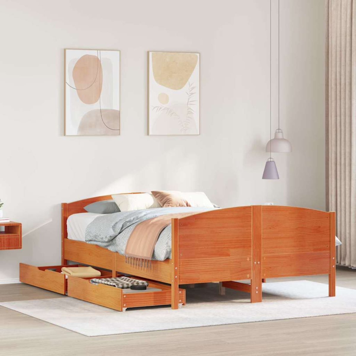 vidaXL Bed Frame without Mattress 200x200 cm Solid Wood Pine - from vidaXL