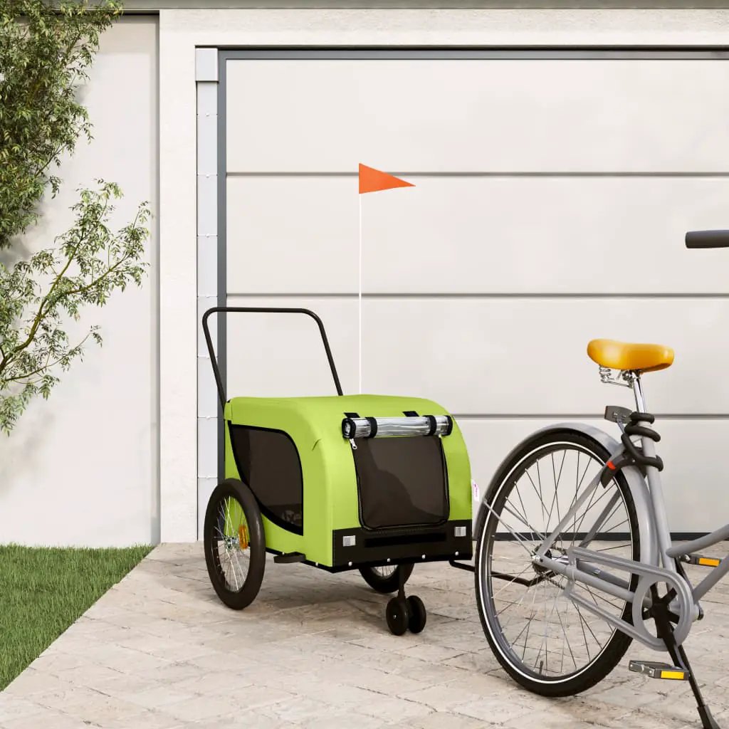 vidaXL Pet Bike Trailer Orange and Black Oxford Fabric and Iron - from vidaXL