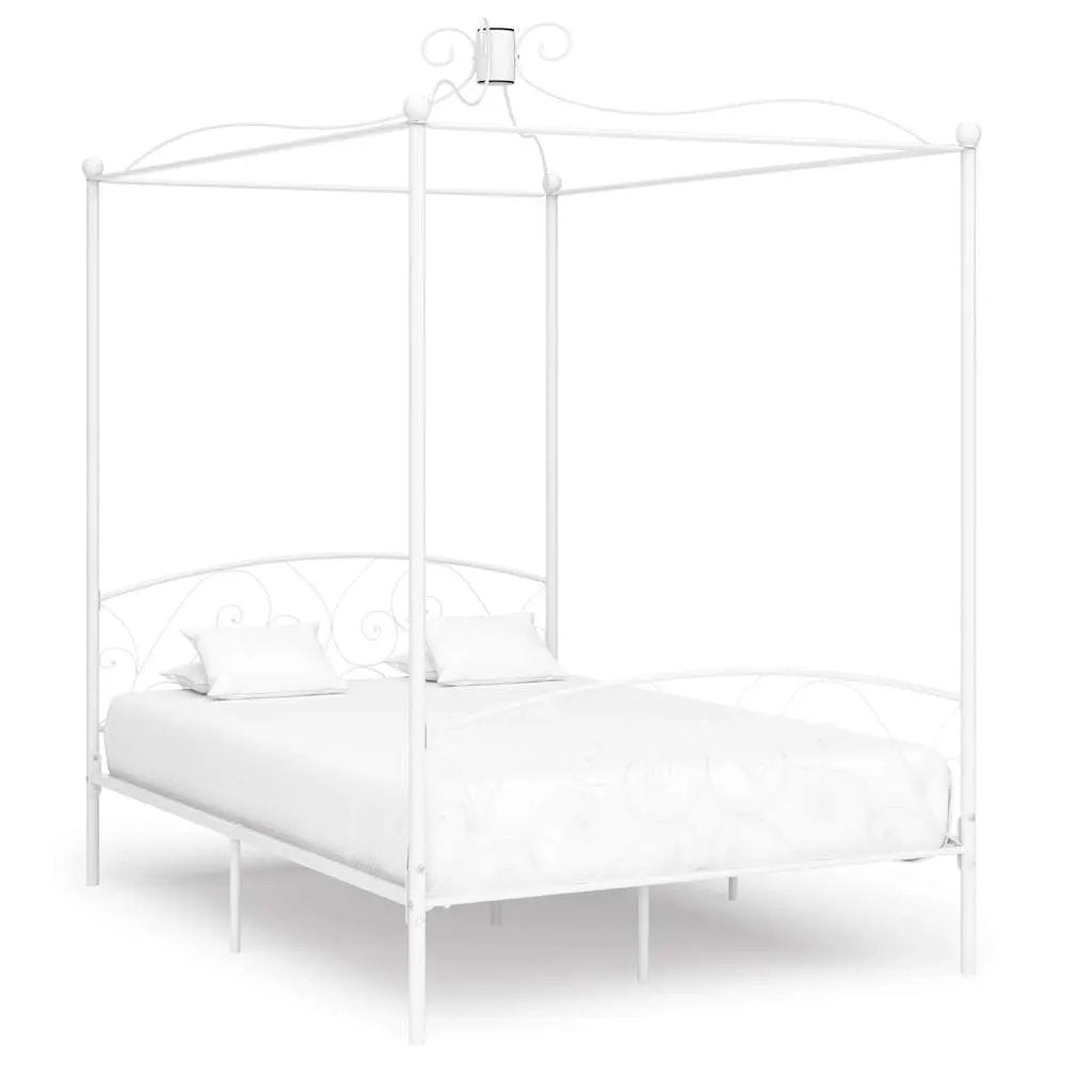 vidaXL Bed Frame | White | Metal | Single | Tough | Bed Frame | Rectangular - from vidaXL