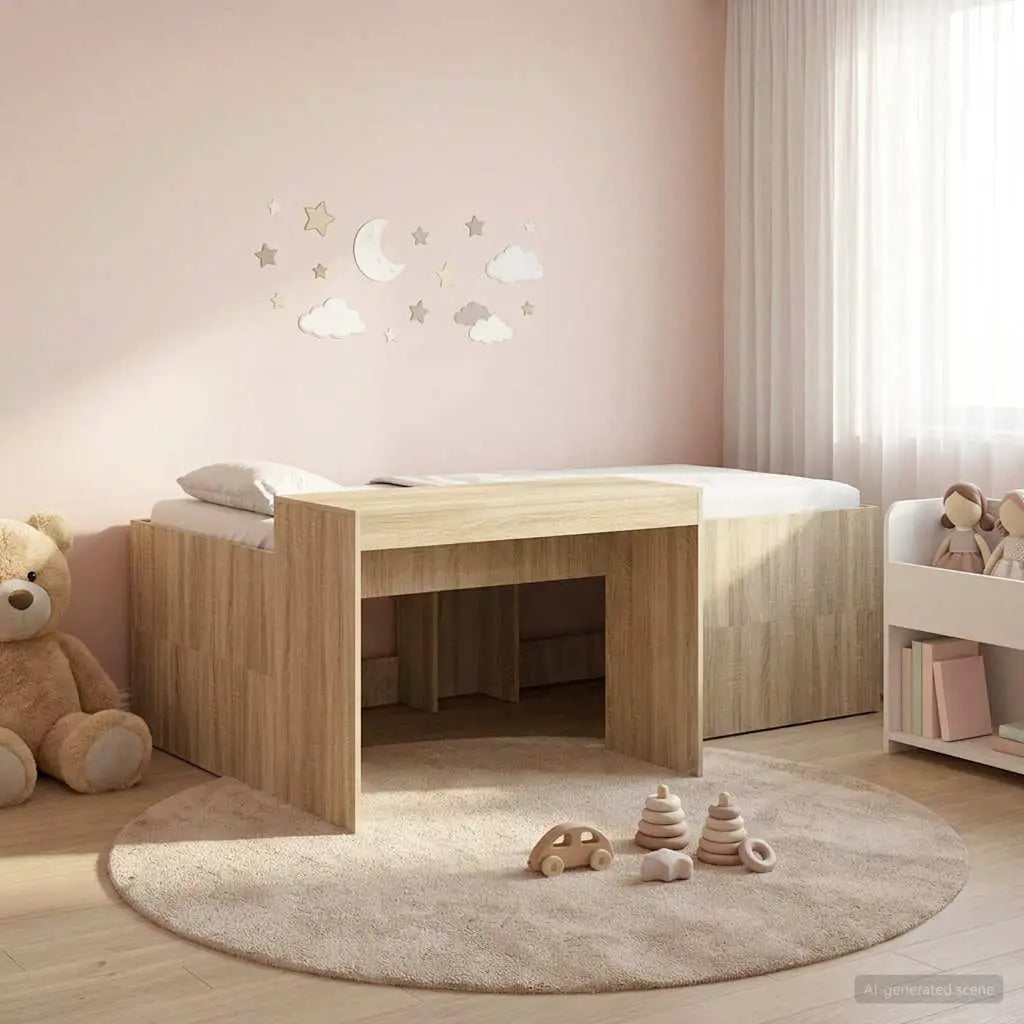 vidaXL Kids'High Bed Frame with Desk White 80 x 200 cm - from vidaXL