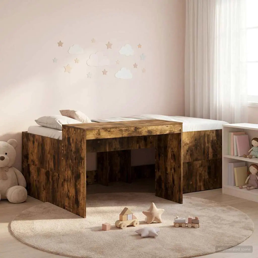 vidaXL Kids'High Bed Frame with Desk White 80 x 200 cm - from vidaXL