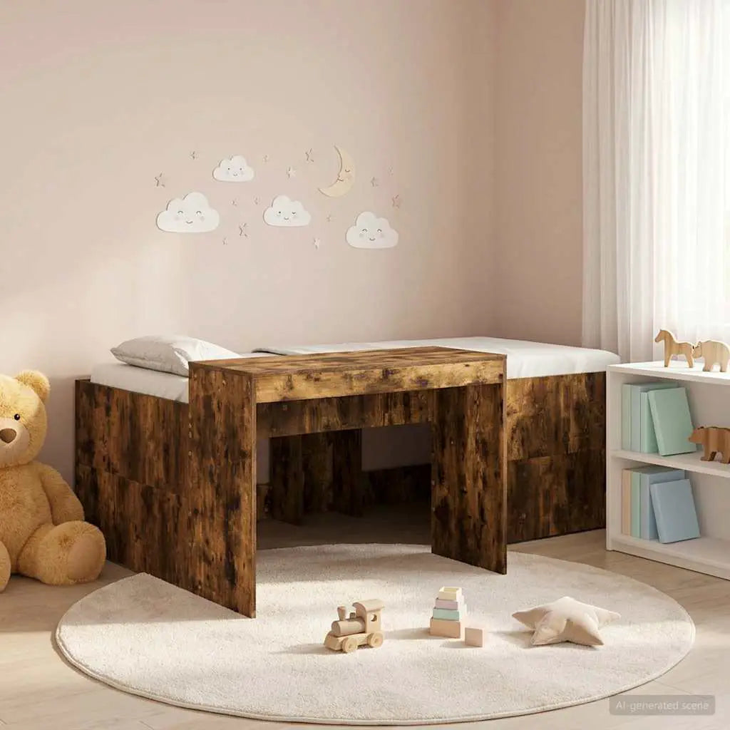 vidaXL Kids'High Bed Frame with Desk White 80 x 200 cm - from vidaXL