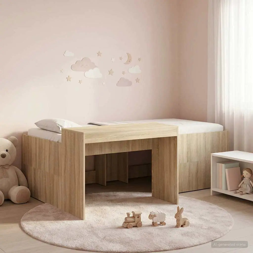 vidaXL Kids'High Bed Frame with Desk White 80 x 200 cm - from vidaXL