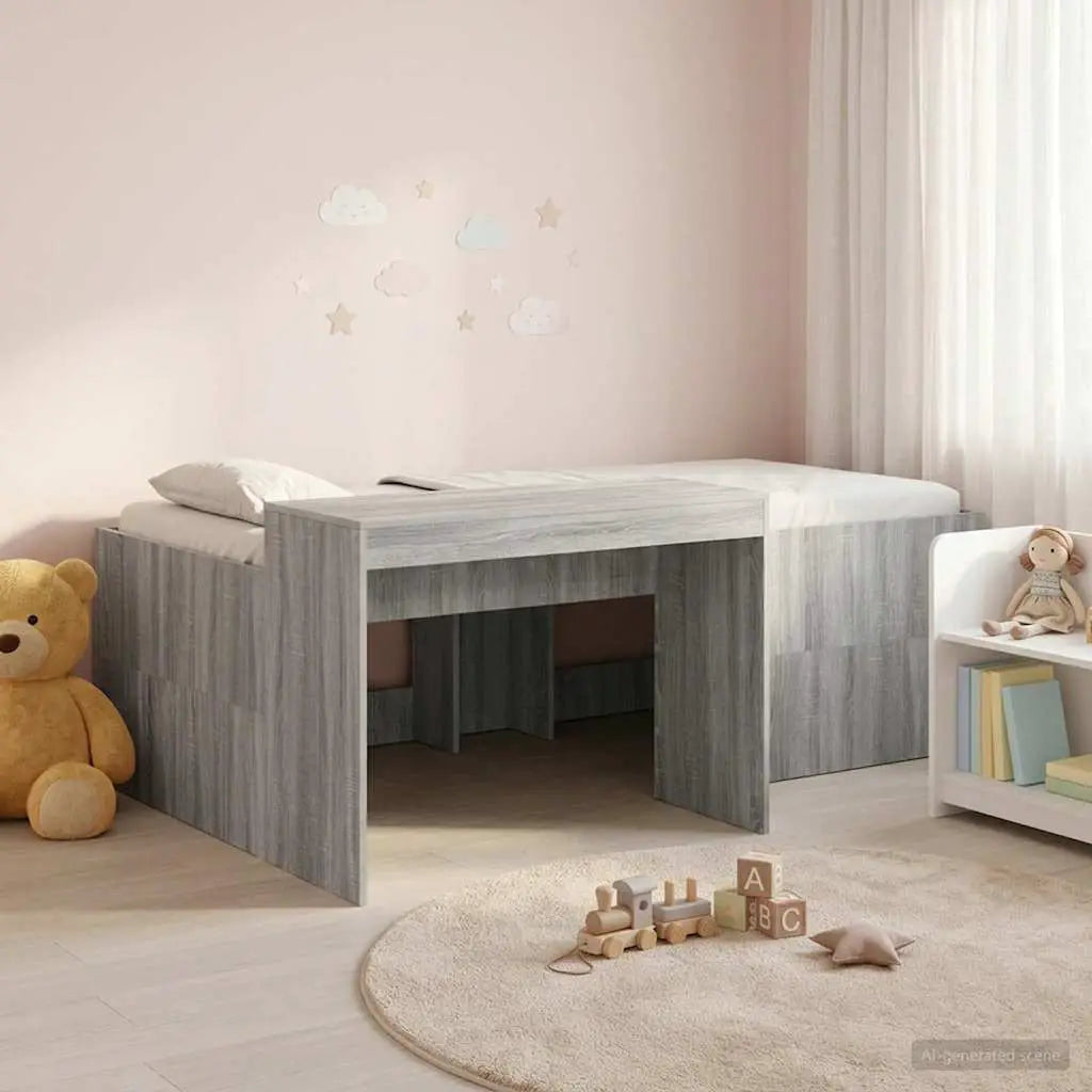 vidaXL Kids'High Bed Frame with Desk White 80 x 200 cm - from vidaXL